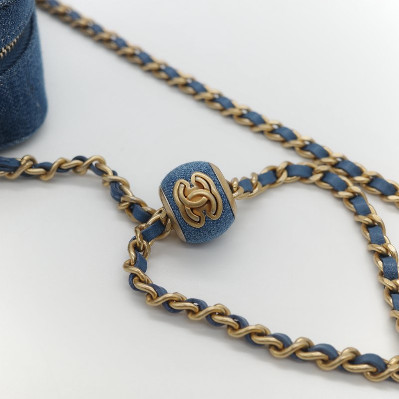 Chanel 香奈兒 牛仔布 金球(調節長短)相機包 斜挎包-27