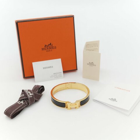 Hermès 愛馬仕 黑色 金色 手鐲
