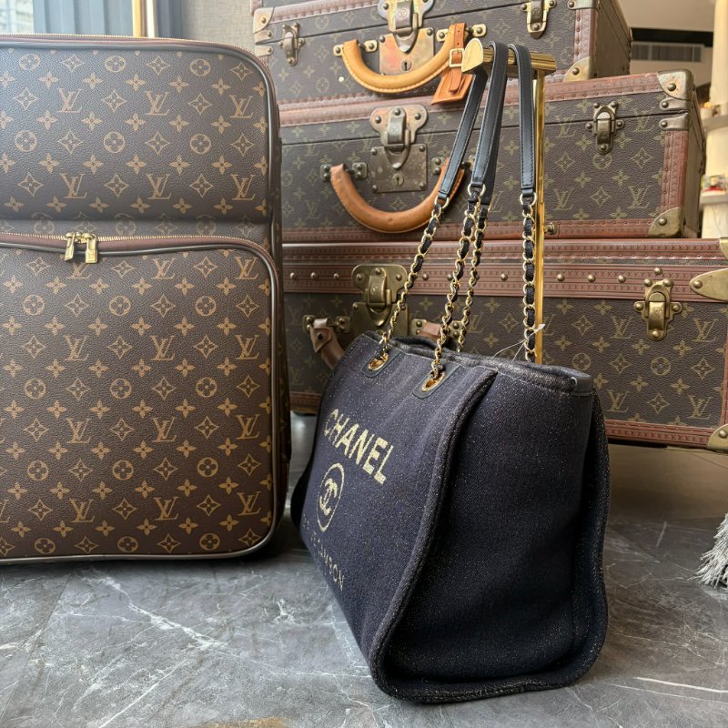 CHANEL 藍色沙灘包 28開-2