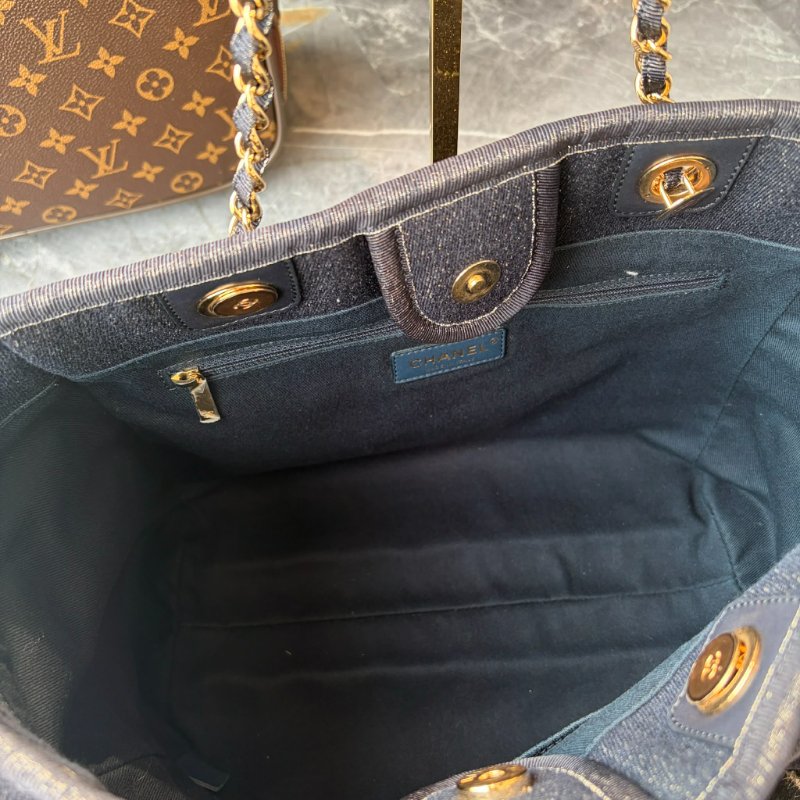 CHANEL 藍色沙灘包 28開-5