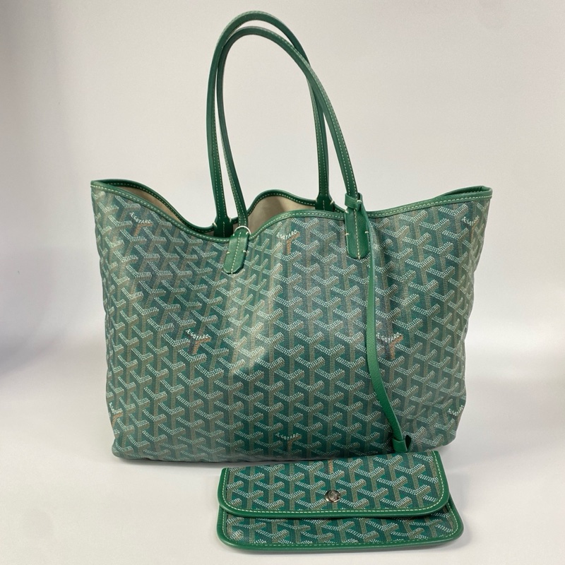【96%新❤️經典保值！割秒殺價優惠】GOYARD SaintLouis Y字老花滿印 托特包 小號 綠色-1