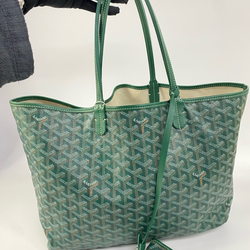 【96%新❤️經典保值！割秒殺價優惠】GOYARD SaintLouis Y字老花滿印 托特包 小號 綠色-4