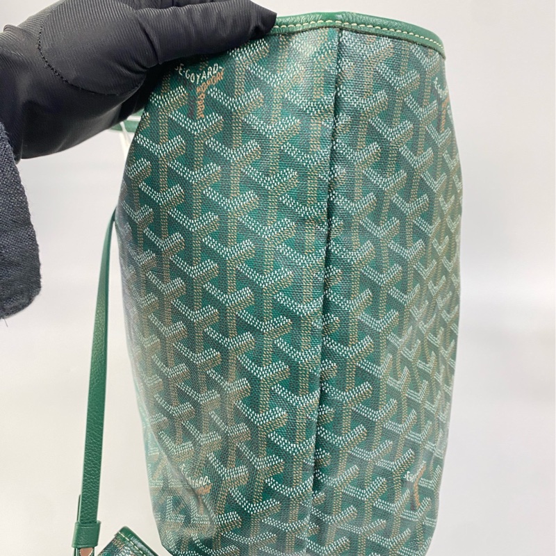 【96%新❤️經典保值！割秒殺價優惠】GOYARD SaintLouis Y字老花滿印 托特包 小號 綠色-19