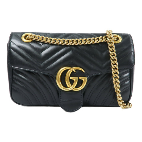 GUCCI 牛皮皮革GG Marmont鏈帶肩背袋