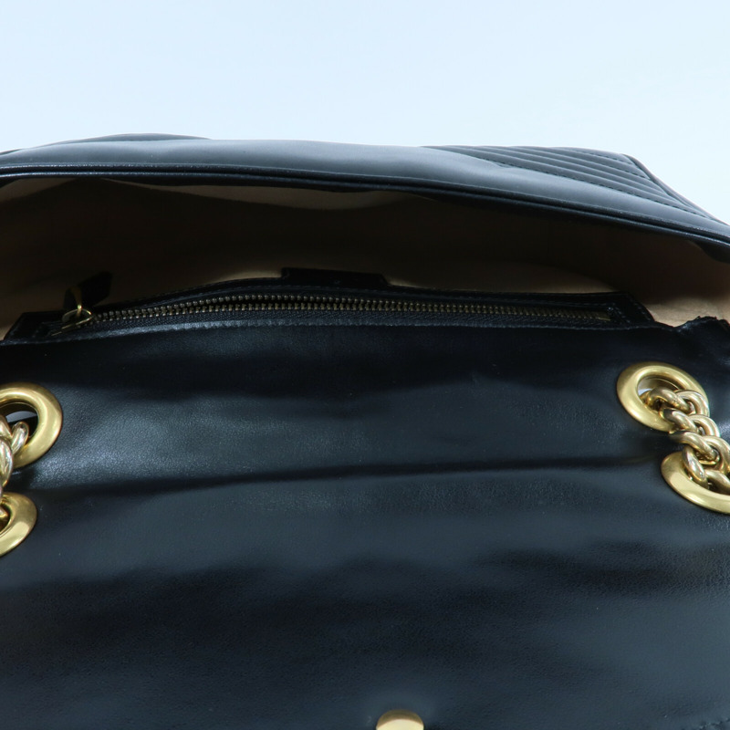 GUCCI 牛皮皮革GG Marmont鏈帶肩背袋-4