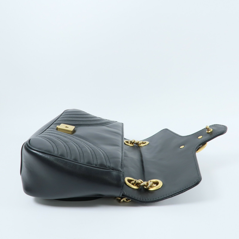 GUCCI 牛皮皮革GG Marmont鏈帶肩背袋-9