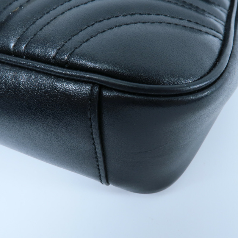 GUCCI 牛皮皮革GG Marmont鏈帶肩背袋-12