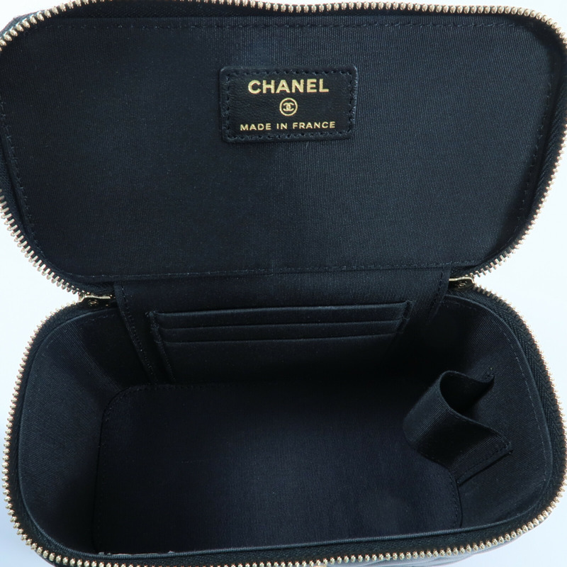 CHANEL 羊皮皮革Vanity Case鏈帶手挽肩背兩用袋-4