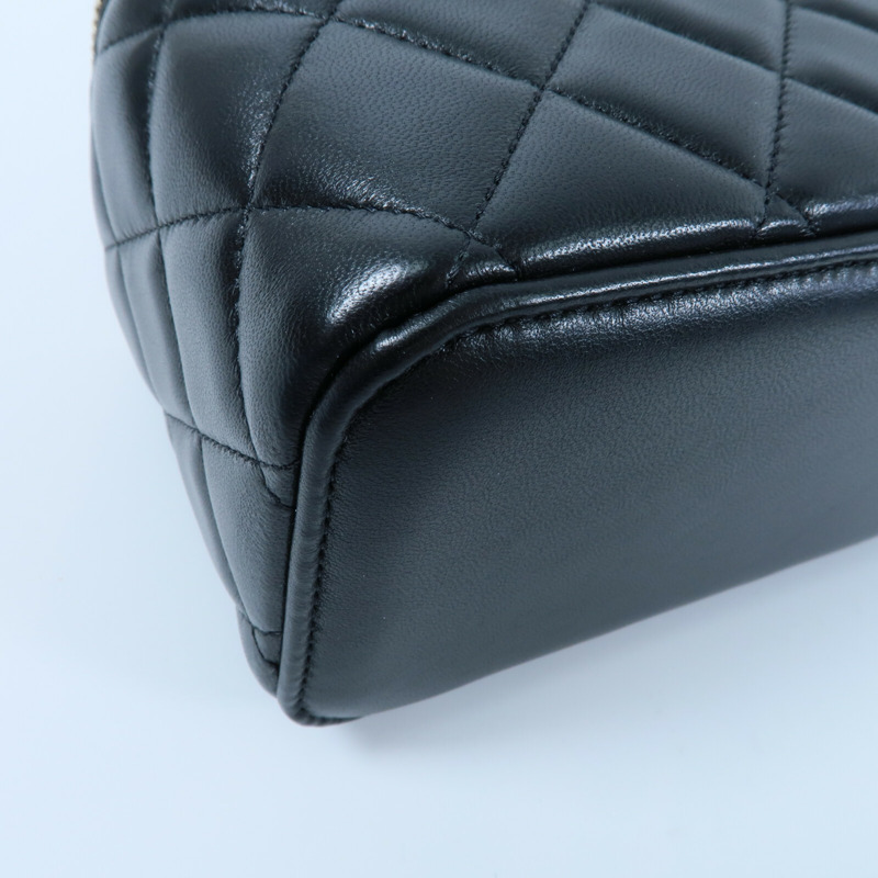 CHANEL 羊皮皮革Vanity Case鏈帶手挽肩背兩用袋-12