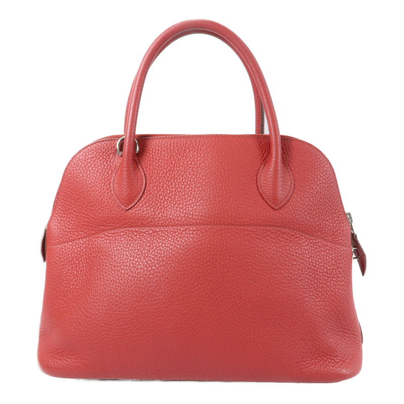 HERMES Clemence皮革Bolide 31手挽肩背兩用袋Rouge Casaque-1