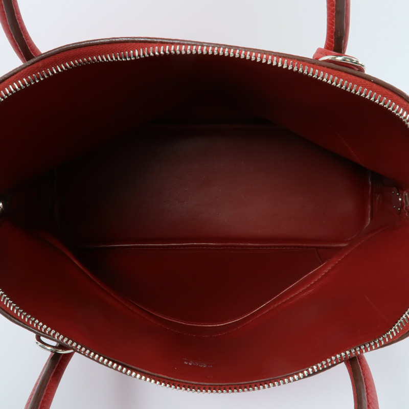 HERMES Clemence皮革Bolide 31手挽肩背兩用袋Rouge Casaque-4