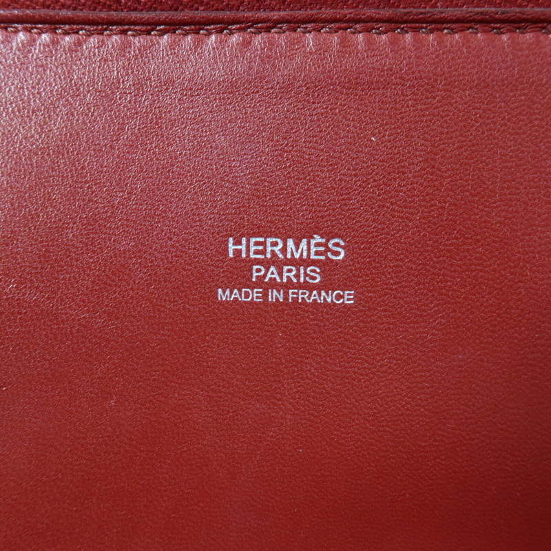 HERMES Clemence皮革Bolide 31手挽肩背兩用袋Rouge Casaque-5