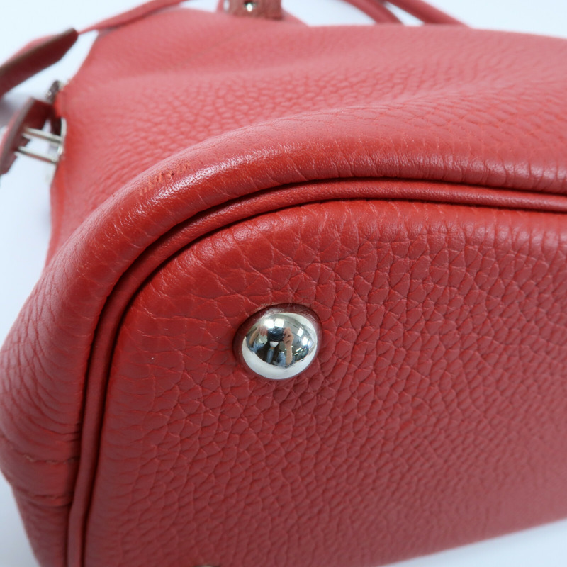 HERMES Clemence皮革Bolide 31手挽肩背兩用袋Rouge Casaque-11