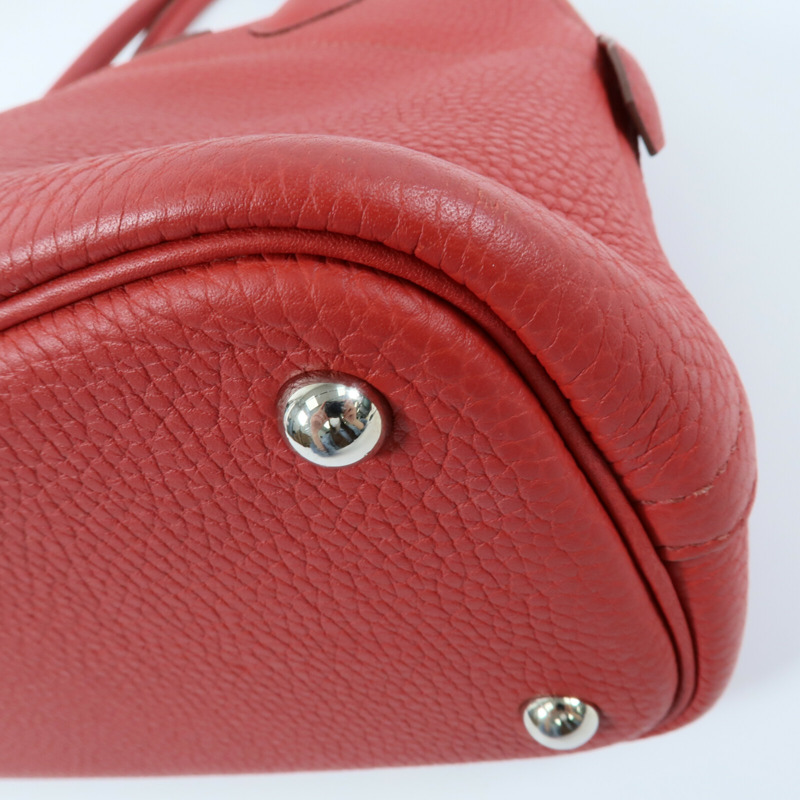 HERMES Clemence皮革Bolide 31手挽肩背兩用袋Rouge Casaque-12