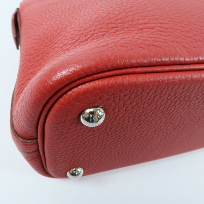 HERMES Clemence皮革Bolide 31手挽肩背兩用袋Rouge Casaque-13