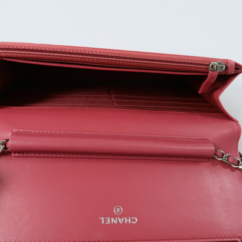 CHANEL 羊皮皮革WOC Wallet On Chain鏈帶肩背袋-4