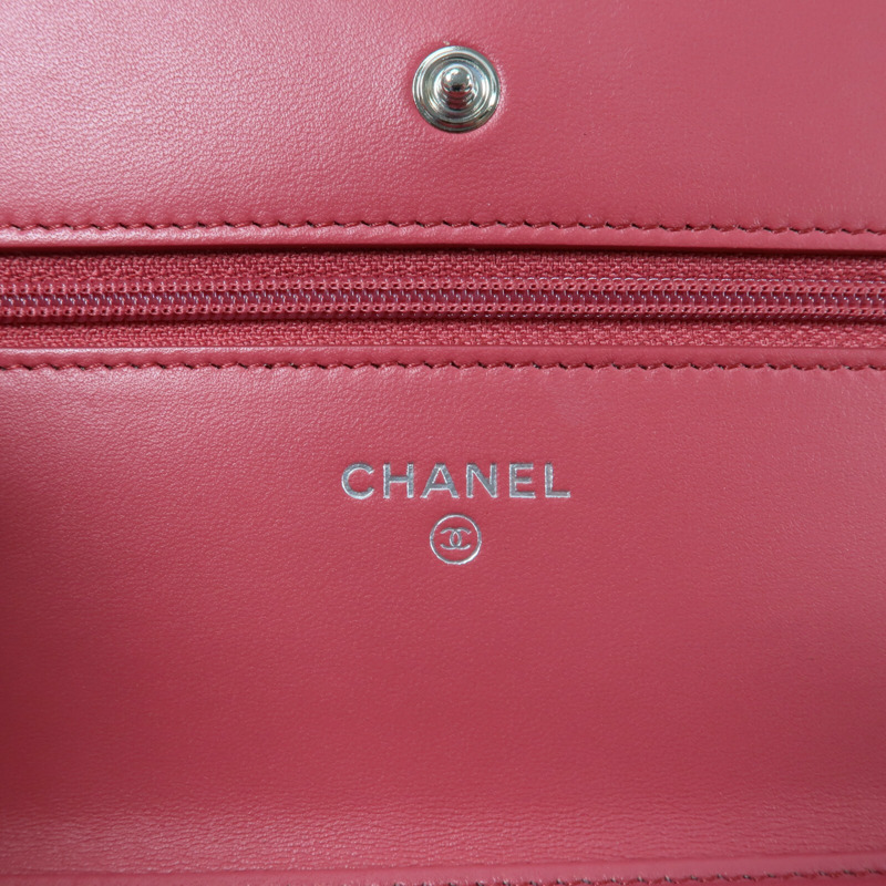 CHANEL 羊皮皮革WOC Wallet On Chain鏈帶肩背袋-5