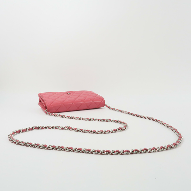 CHANEL 羊皮皮革WOC Wallet On Chain鏈帶肩背袋-8