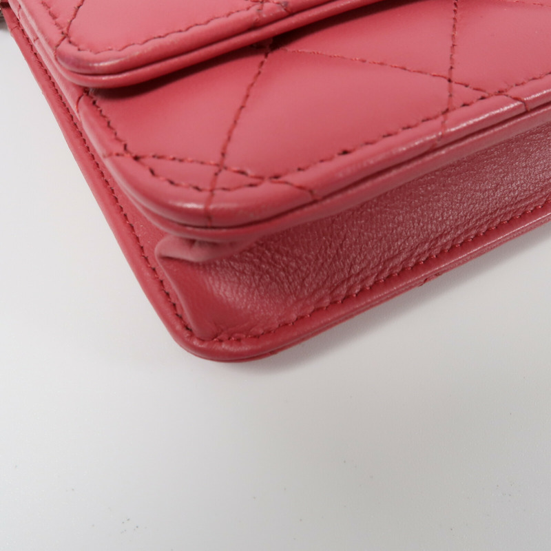 CHANEL 羊皮皮革WOC Wallet On Chain鏈帶肩背袋-11