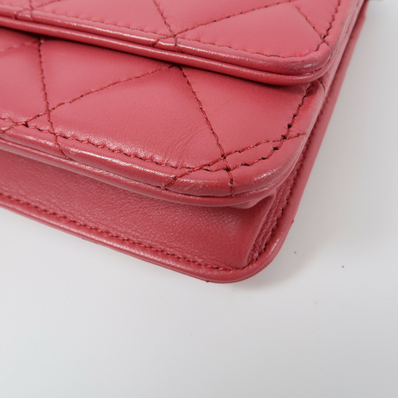 CHANEL 羊皮皮革WOC Wallet On Chain鏈帶肩背袋-12
