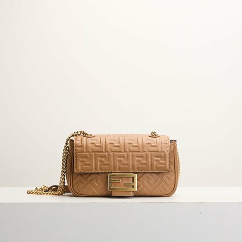 二手Fendi Baguette midi 法棍包/焦糖色