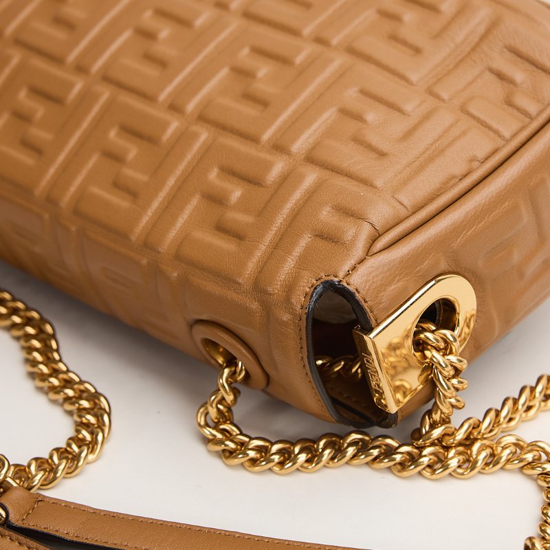 二手Fendi Baguette midi 法棍包/焦糖色-12