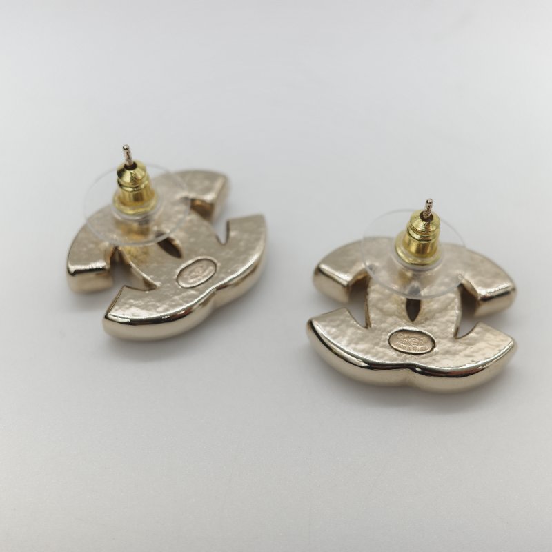 Chanel 香奈兒 CC 透明立體水鑽 耳釘 耳環-4