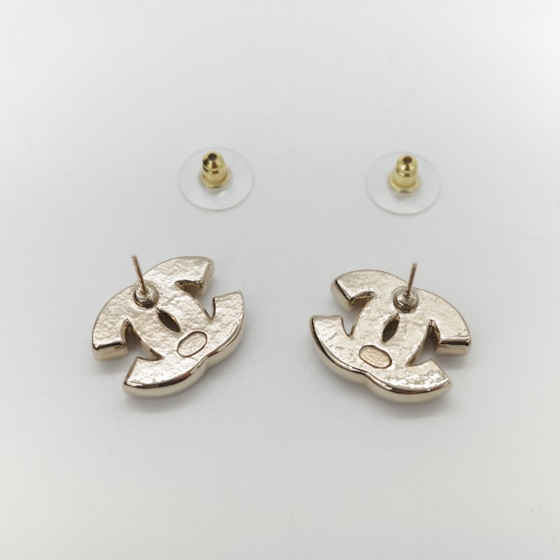 Chanel 香奈兒 CC 透明立體水鑽 耳釘 耳環-5