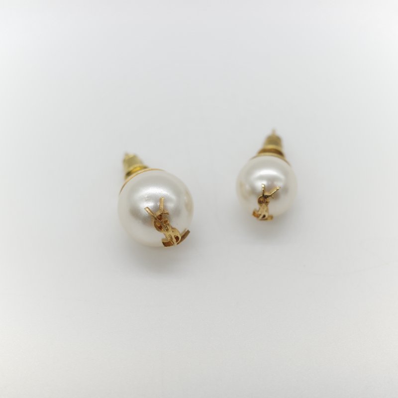 Saint Laurent 聖羅蘭 YSL Logo 珍珠 耳環 耳釘-1