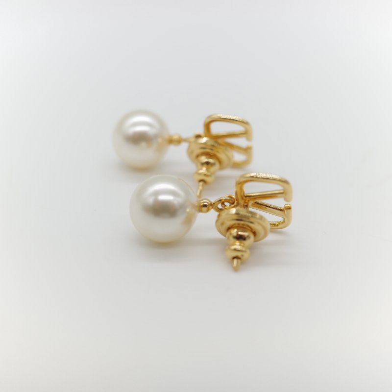 Valentino 范倫鐵諾 金色 珍珠 耳墜 耳釘 耳環-2