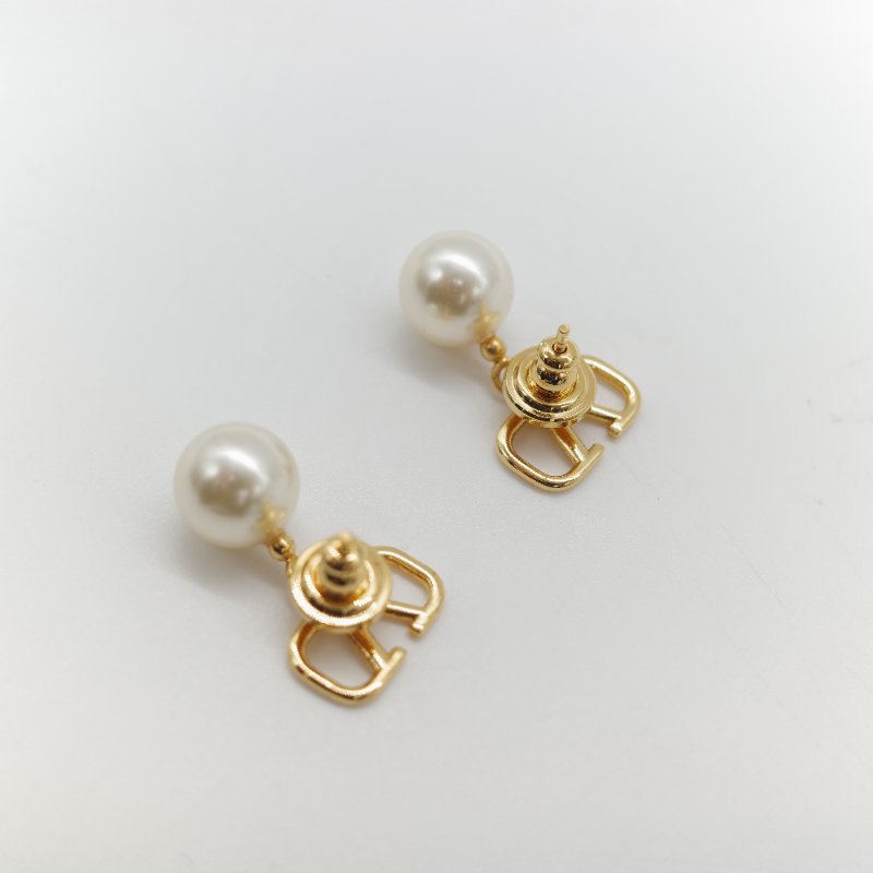 Valentino 范倫鐵諾 金色 珍珠 耳墜 耳釘 耳環-3