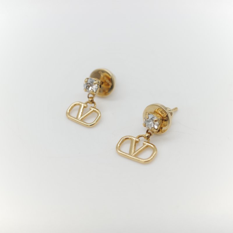 Valentino 范倫鐵諾 方糖水鑽 耳釘 耳環-1