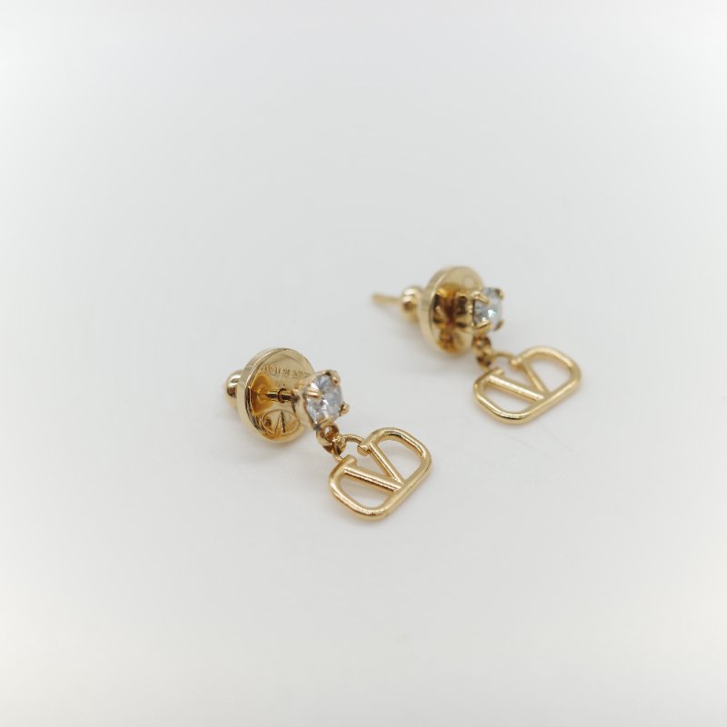 Valentino 范倫鐵諾 方糖水鑽 耳釘 耳環-2