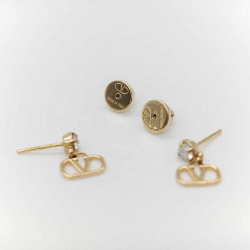 Valentino 范倫鐵諾 方糖水鑽 耳釘 耳環-3