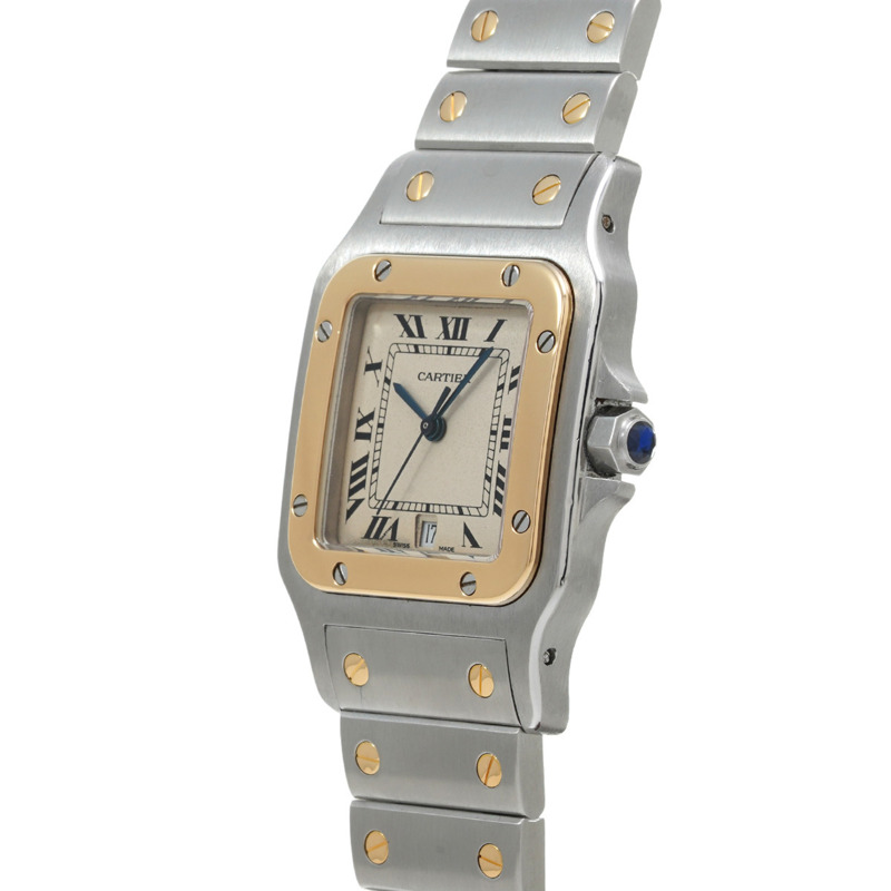 卡地亞 Santos Galbee LM 古董 W20011C4 象牙色女士石英錶(二手) - Ginzo-2