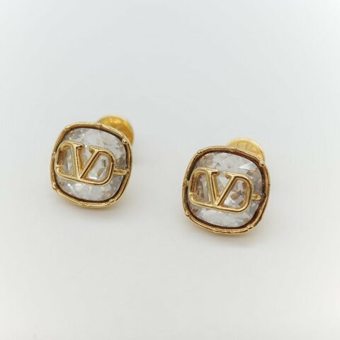 Valentino 范倫鐵諾 V 金色 耳釘 耳環