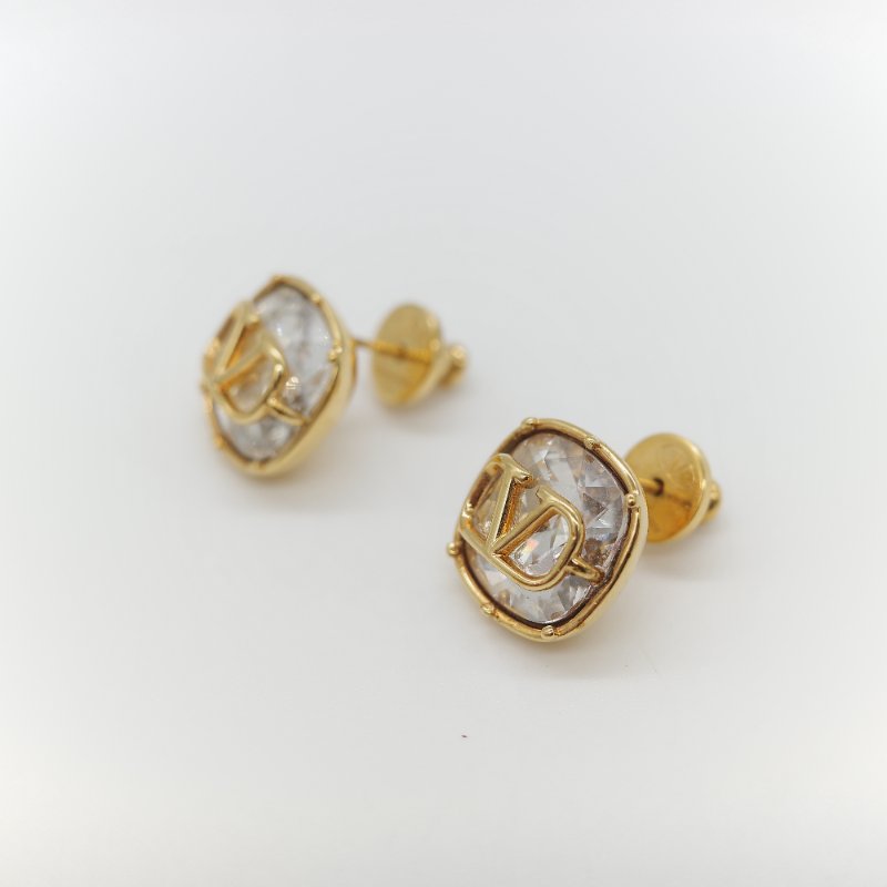 Valentino 范倫鐵諾 V 金色 耳釘 耳環-2