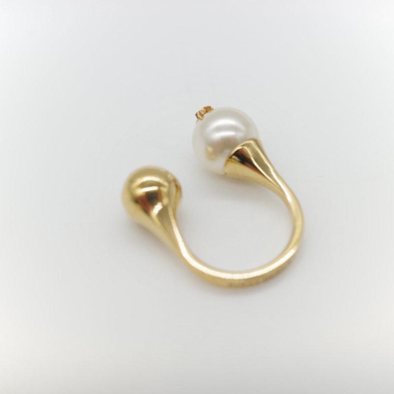 Saint Laurent 聖羅蘭 珍珠 金色 戒指 IT10-3