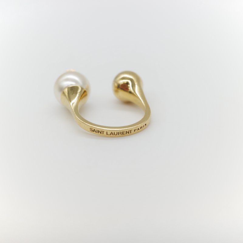 Saint Laurent 聖羅蘭 珍珠 金色 戒指 IT10-5