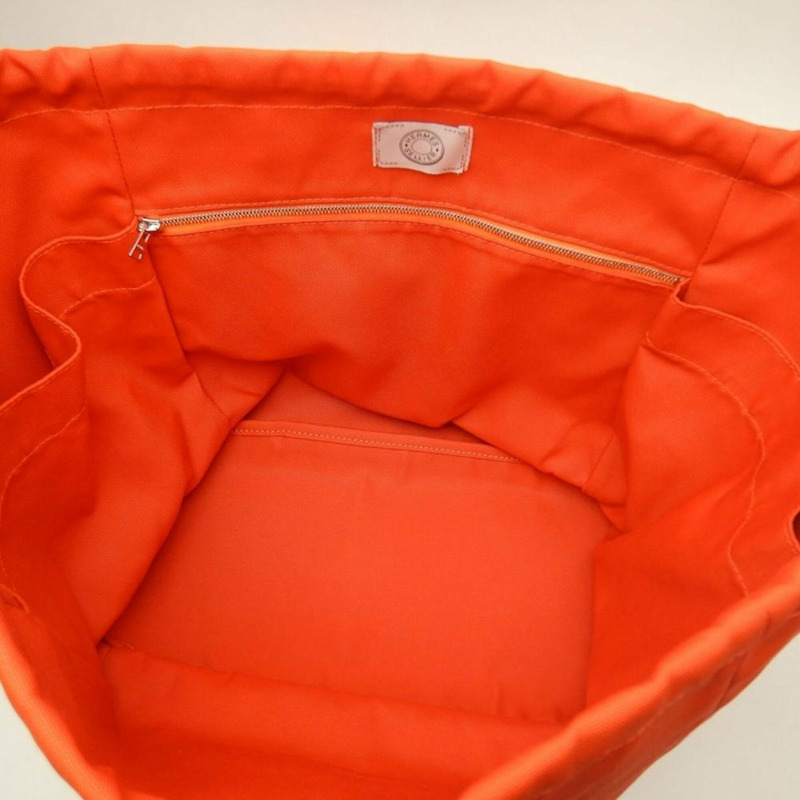 HERMES Sac de Pansage 手提包，帆布，卡其色，女式，253725-13