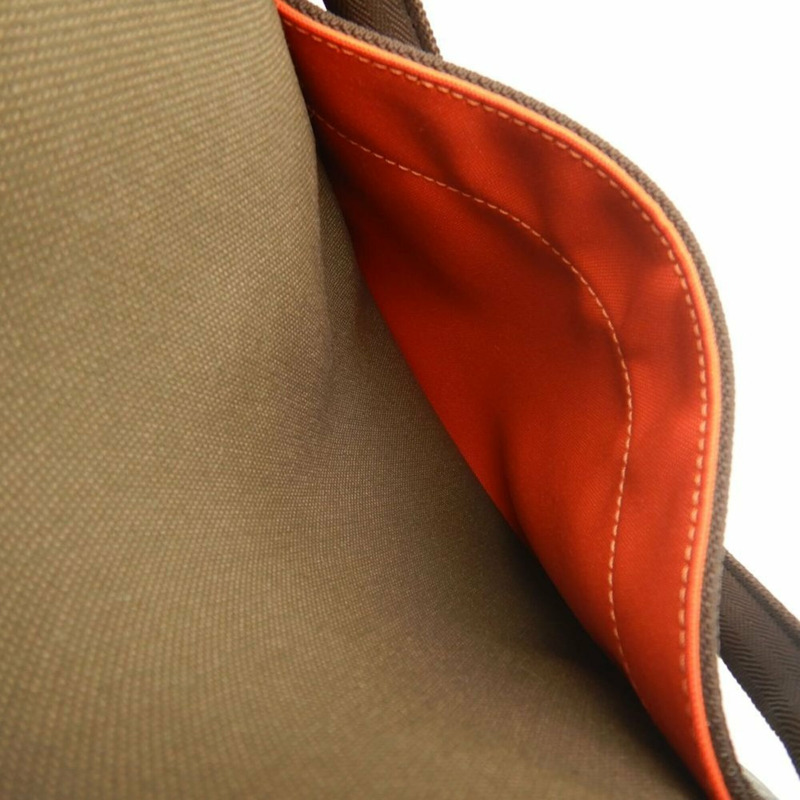 HERMES Sac de Pansage 手提包，帆布，卡其色，女式，253725-16