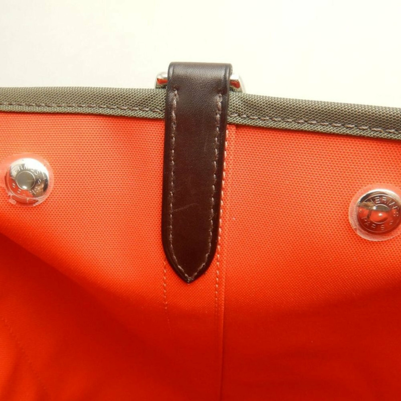 HERMES Sac de Pansage 手提包，帆布，卡其色，女式，253725-17