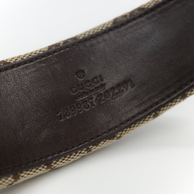 Gucci 古馳 棕色 牛仔布 經典花紋 GG 立體 髮箍-5