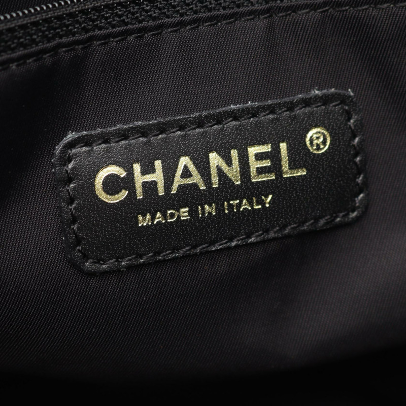 香奈兒新款旅行系列 MM 手袋 A15991 皮革尼龍帆布 黑色 二手 女士-3