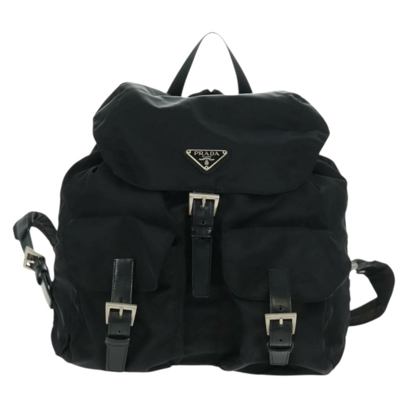 【日本直送】PRADA 雙肩包 尼龍 黑色 銀色 正品 162340A-12