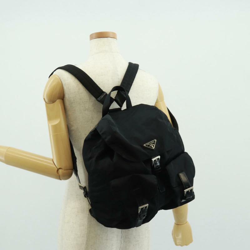 【日本直送】PRADA 雙肩包 尼龍 黑色 銀色 正品 162340A-32