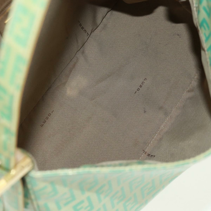 【日本直送】FENDI Zucchino帆布Mamma Baguette包 PVC金色淺綠色 正品 170889V-10
