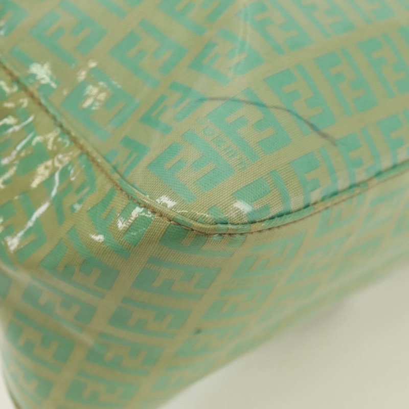 【日本直送】FENDI Zucchino帆布Mamma Baguette包 PVC金色淺綠色 正品 170889V-16