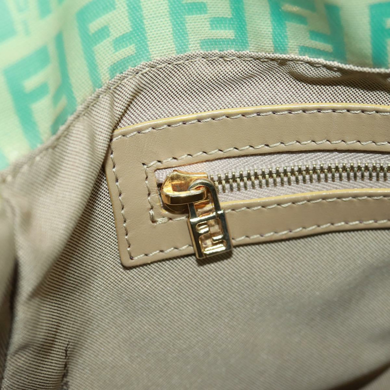 【日本直送】FENDI Zucchino帆布Mamma Baguette包 PVC金色淺綠色 正品 170889V-24