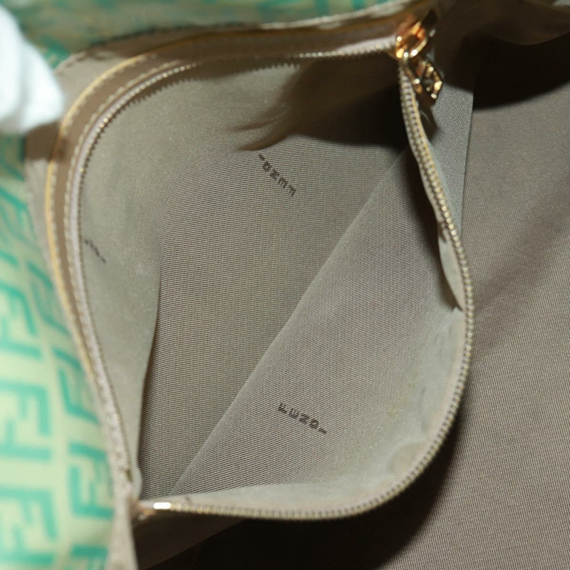 【日本直送】FENDI Zucchino帆布Mamma Baguette包 PVC金色淺綠色 正品 170889V-25